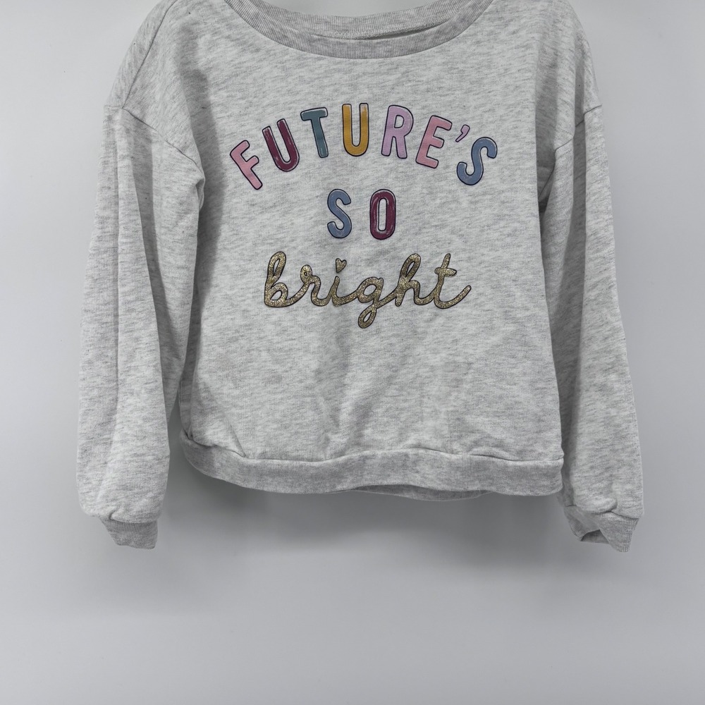 Carters Kids Gray Graphic Sweatshirt Future's So Bright Pullover Size 6/6X